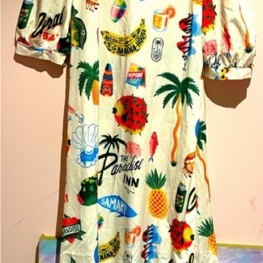 Alemais samaki puff sleeve midi Dress - Picture 4 of 6